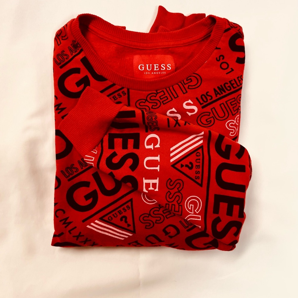Guess Los Angeles Red Crew Sweatshirt Guess Pattern Women’s Size Large